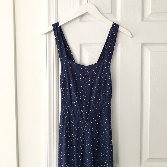 Rolla's Blue White Polka Dot Starry Night Jumpsuit Criss Cross Back NWT Medium - Picture 4 of 15